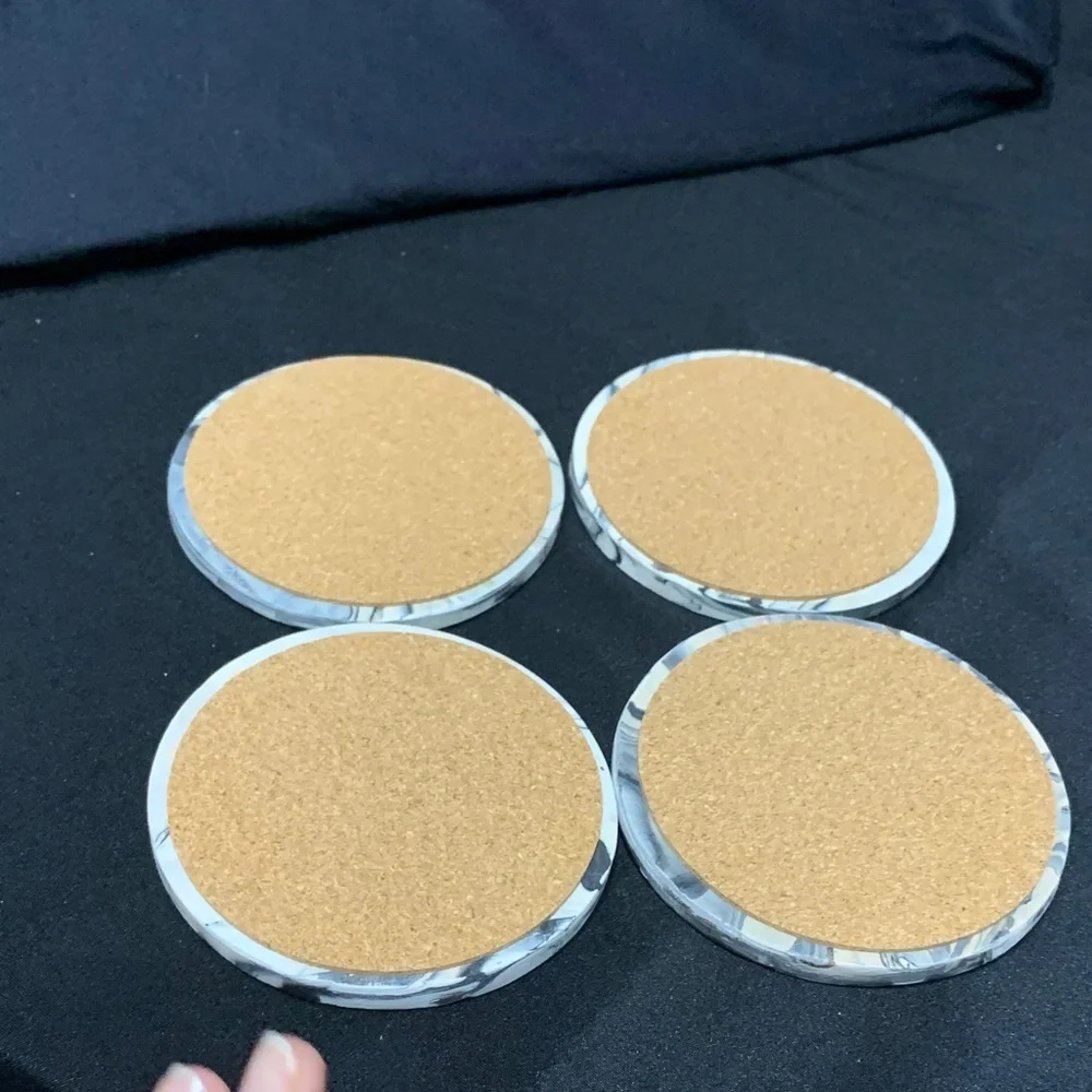 Handmade Clay Marble Pattern Coasters Set of 4